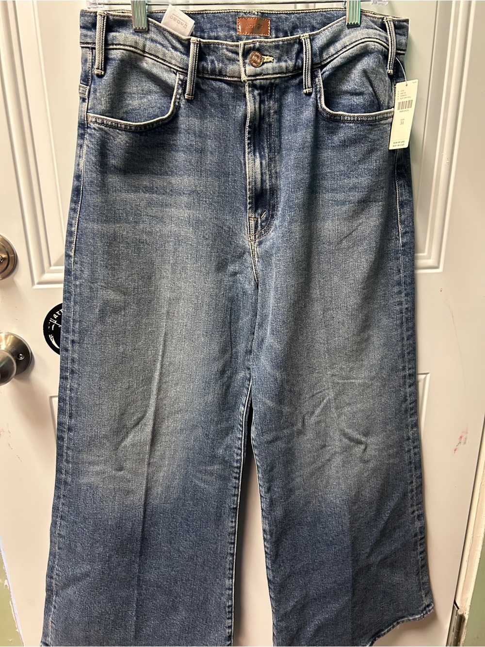 Mother The Hustler Roller Ankle Wide Leg Jeans Womens 31 NEW